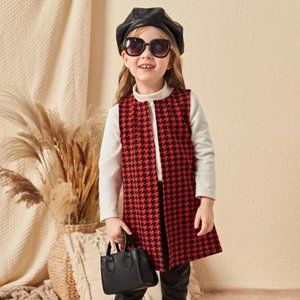 Toddler Girls Houndstooth Print Open Front Vest | Brand New in Packaging | 6 YO